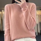 Crew Neck Knit Sweater with Ribbed Trim