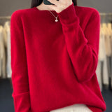Crew Neck Knit Sweater with Ribbed Trim