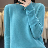Crew Neck Knit Sweater with Ribbed Trim