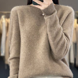 Crew Neck Knit Sweater with Ribbed Trim