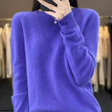 Crew Neck Knit Sweater with Ribbed Trim