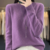 Crew Neck Knit Sweater with Ribbed Trim