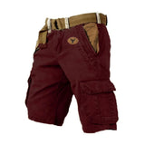 Men's Multi-Pocket Washed Cargo Shorts