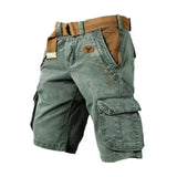 Men's Multi-Pocket Washed Cargo Shorts