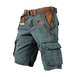 Men's Multi-Pocket Washed Cargo Shorts