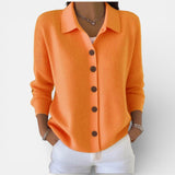 Women's Knit Cardigan Sweater – Collared Button-Front Long Sleeve Style for Everyday Wear