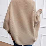 Oversized Open-Front Cardigan with Batwing Sleeve