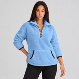 Quarter-Zip Fleece Sweatshirt with Front Pocket