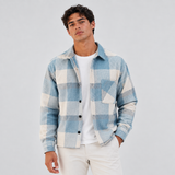 Plaid Button-Front Shirt Jacket with Chest Pocket
