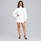 Oversized Knit Turtleneck Sweater Mini Dress