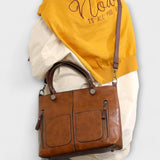Tote Bag with Front Zip Pockets and Crossbody Strap