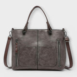 Tote Bag with Front Zip Pockets and Crossbody Strap