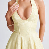 Halter Neck Midi Dress - Sweetheart A-Line Circle Skirt