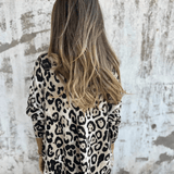 Women's Leopard Print Top with Long Sleeves and Round Neck for Everyday Wear