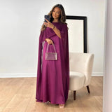 Draped Cape Sleeve Maxi Dress with Boat Neck