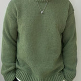 Oversized Knit Sweater with Ribbed Hem and Long Sleeves