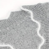 Color Block Knit Sweater with V-Neck and Ribbed Trim