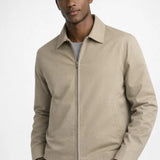 Tailored Fit Jacket with Zip Front and Collar