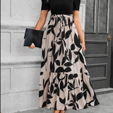 Floral Print A-Line Maxi Dress with Tie Waist and Puff Sleeves