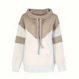 Cowl Neck Sweater with Drawstring and Front Pocket