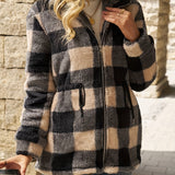 Fleece Jacket with Zip Front and Drawstring Waist