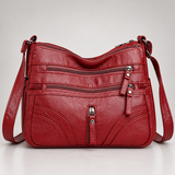 Multi-Zip Crossbody Bag with Front Pockets