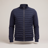 Men's Jacket with Quilted Padded Front and Full Zipper for Winter