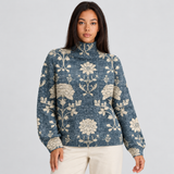 Women's Oversized Patterned Turtleneck Sweater for Casual Wear
