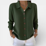 Women's Knit Cardigan Sweater – Collared Button-Front Long Sleeve Style for Everyday Wear