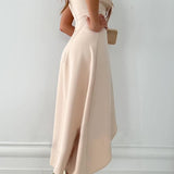 Wrap Maxi Dress with V-Neck and Asymmetric Ruffle Hem