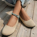 Knit Slip-On Flats with Round Toe