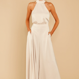 Satin Halter Neck Wide-Leg Jumpsuit