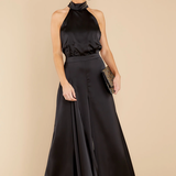 Satin Halter Neck Wide-Leg Jumpsuit
