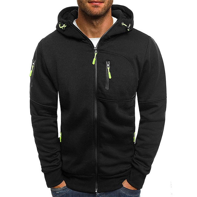 Full-Zip Hoodie with Zippered Pockets