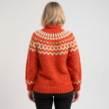 Turtleneck Sweater with Fair Isle Pattern