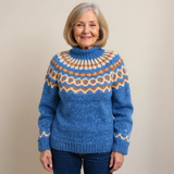 Turtleneck Sweater with Fair Isle Pattern