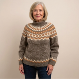 Turtleneck Sweater with Fair Isle Pattern
