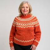 Turtleneck Sweater with Fair Isle Pattern