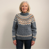 Turtleneck Sweater with Fair Isle Pattern