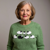 Textured Knit Sweater with Round Neck and Ribbed Trim