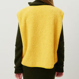 Women's Fleece Vest with Button Front Sleeveless Design and Textured Teddy Finish for Fall