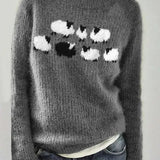 Multicolor Knit Sweater with Crew Neck