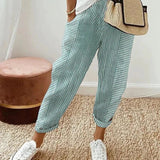 Maelle | Striped Linen Jogger Pants Women Summer Relaxed Casual
