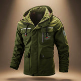 Hooded Parka Jacket with Zip Front and Flap Pockets