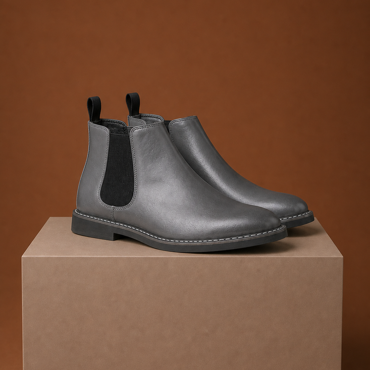 Men's Slip-On Ankle Boots with Pull Tab