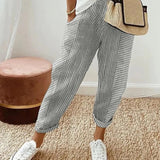 Maelle | Striped Linen Jogger Pants Women Summer Relaxed Casual