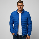 Full Zip Puffer Jacket with Stand Collar