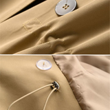 Double-Breasted Trench Coat with Drawstring Waist