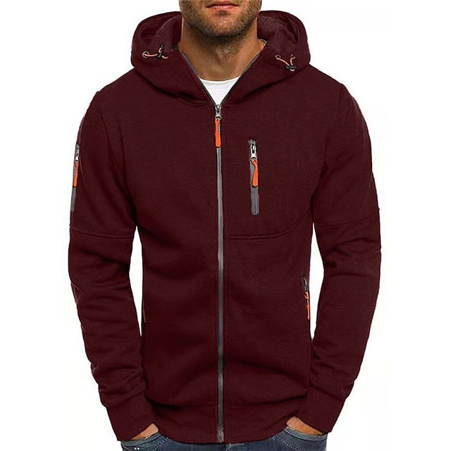 Full-Zip Hoodie with Zippered Pockets
