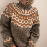 Turtleneck Sweater with Fair Isle Pattern